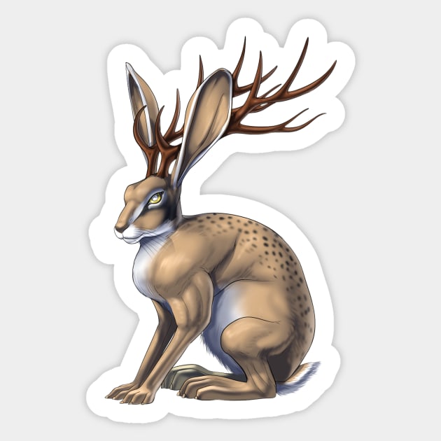 Jackalope Cryptid Creature Sticker by underheaven